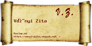 Ványi Zita névjegykártya