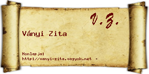 Ványi Zita névjegykártya