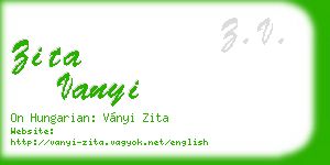 zita vanyi business card